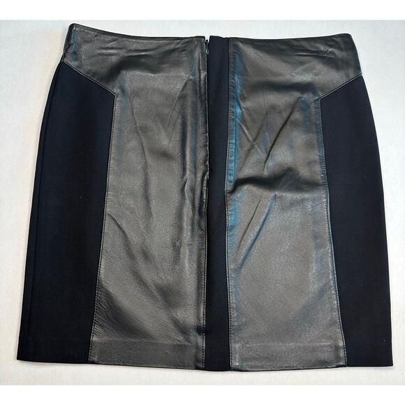 BB Dakota Damien Leather Stretch Panel Mini Skirt Size 6 Goth Festival Clubwear - Picture 5 of 9